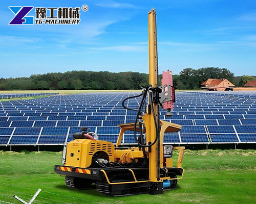 Photovoltaic pile driver for solar farm installation