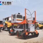 Slipform Curb Machine Slipform curb machine forming concrete curbs