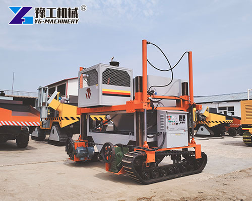 Slipform curb machine forming concrete curbs