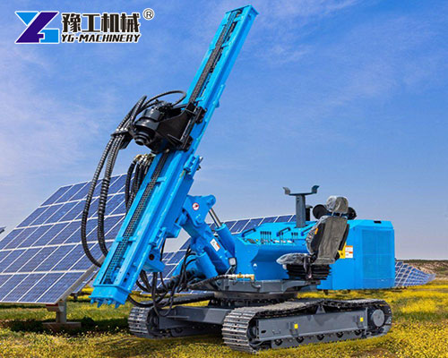 Solar energy pile driver with hybrid power option