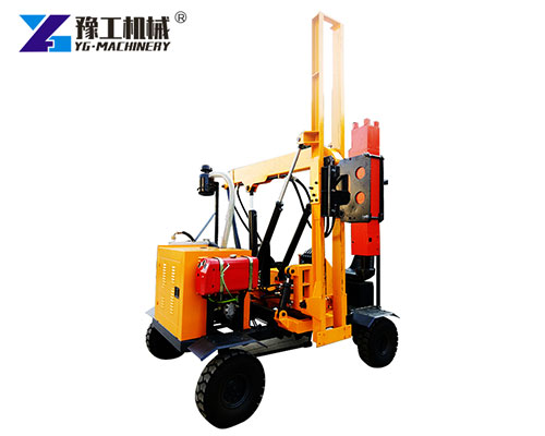 Guardrail Pile Driver in highway construction