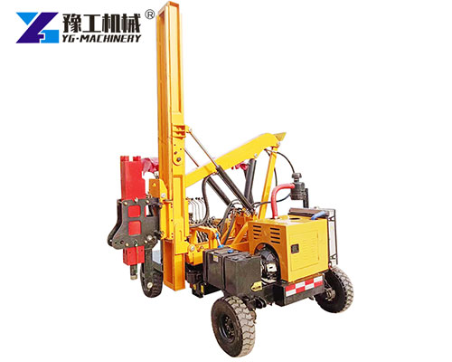 Guardrail Pile Driver with hydraulic hammer