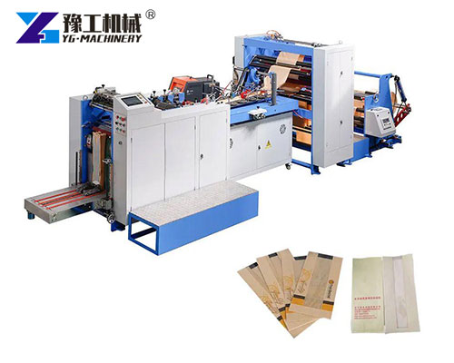 Pinch bottom bag making machine close-up