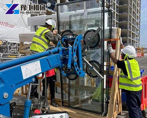 glass handling machine for construction