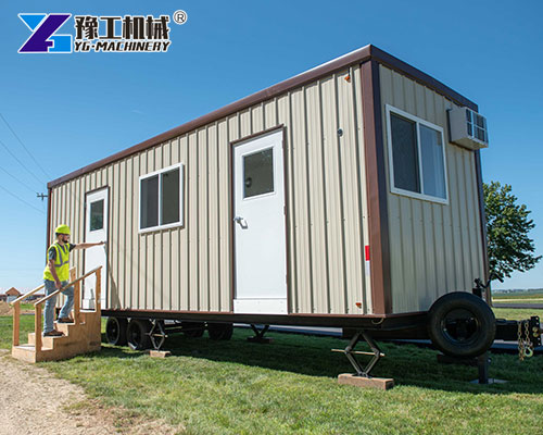 Mobile office trailer on a construction site