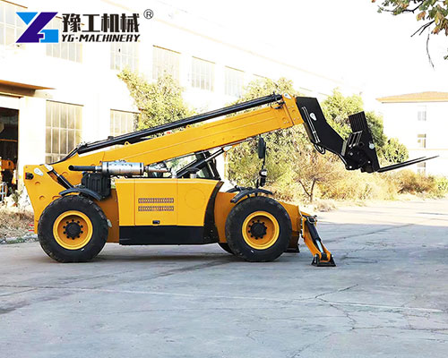telescopic boom forklift lifting steel pipes