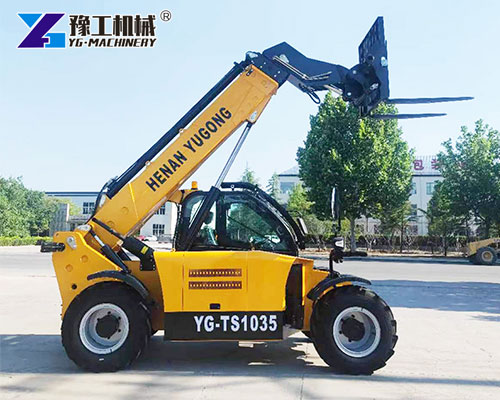 telescopic boom forklift with pallet forks
