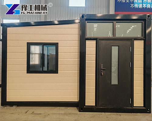 Single-wing container house expanded side view